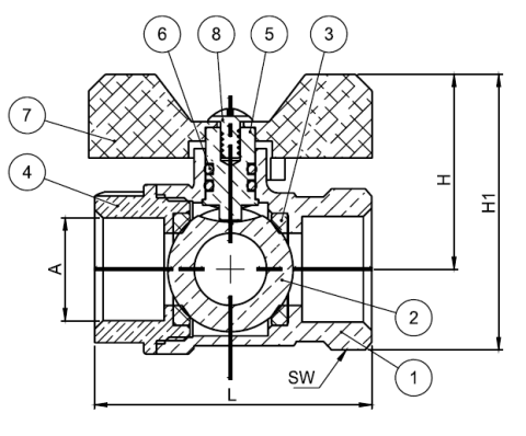 Diagram of Ball Valve
