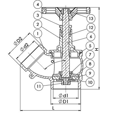 Diagram of Firefighting valve