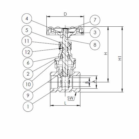diagram of gate valve