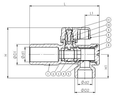 Diagram of Angle Valve