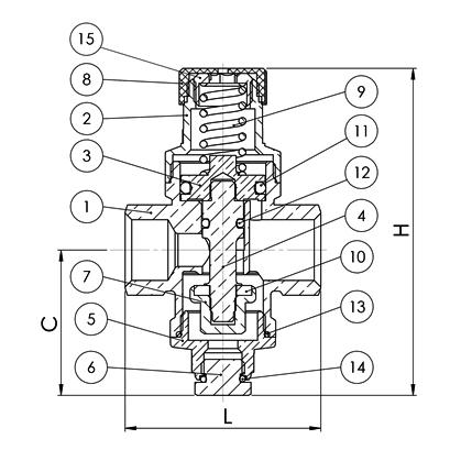 Diagram of MINIPRESS Pressure Reducing Valve